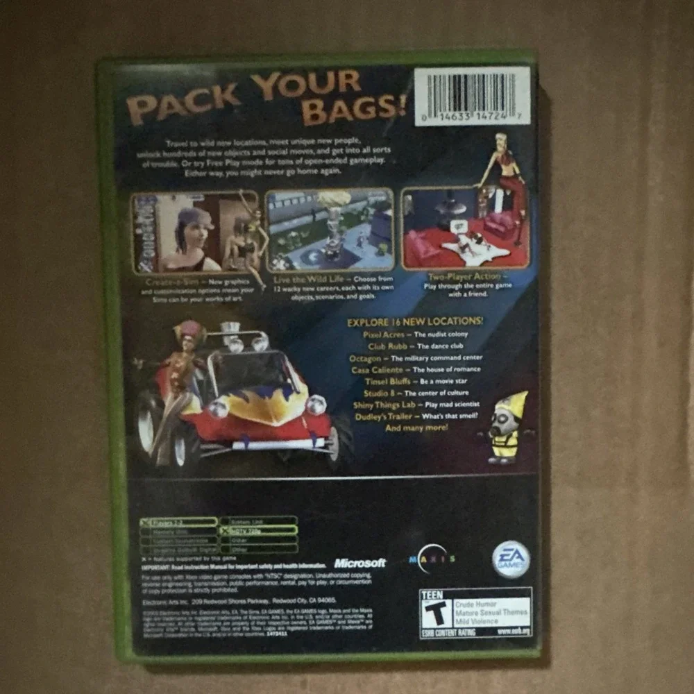 The Sims Bustin' Out Original Xbox CIB Complete& Tested